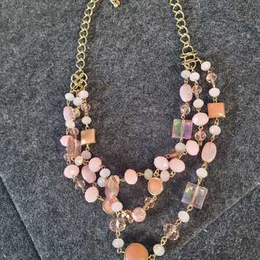 Vintage pink and gold tone Necklace