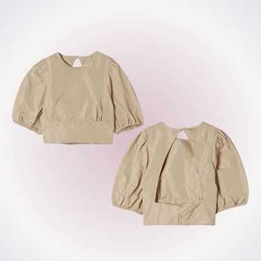 Wilfred Duomo blouse in sand puff sleeve open back