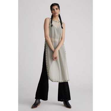 NWOT Anthropologie Let Me Be Sheer Beaded Maxi Tun