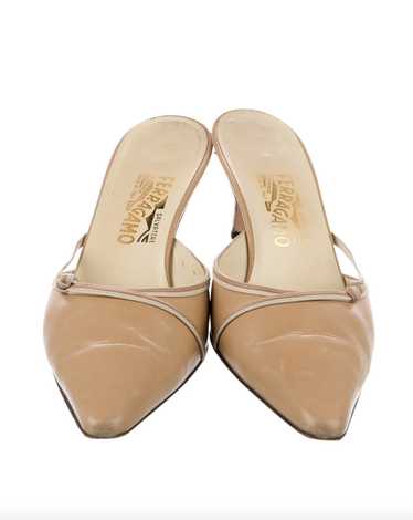 Salvatore Ferragamo Beige Leather Mules