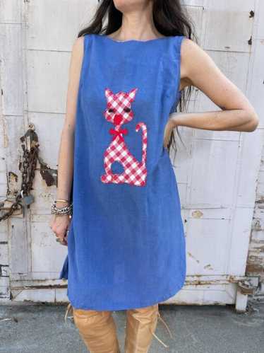 Vintage Gingham Cat Dress – M/L