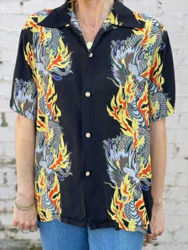 Vintage Mens Dry Bones Flaming Dragon Shirt – M