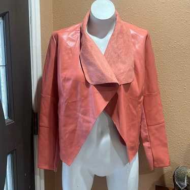 Bagatelle coral pink faux leather jacket