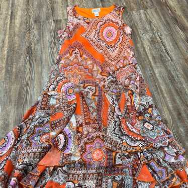 Orange and purple vintage y2k dress with ruffle he