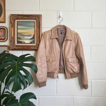 Vintage Gap Leather Bomber Jacket Womens