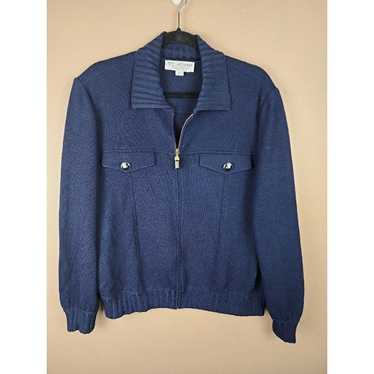 St. John collection navy blue full zip nautical ja