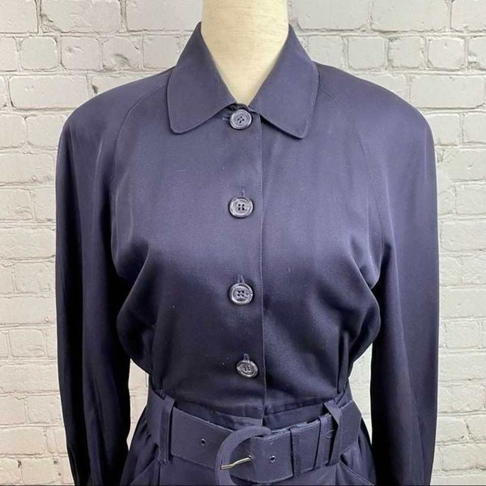 Vintage 80s Talbots 100% Rayon Long Sleeve Belted… - image 5