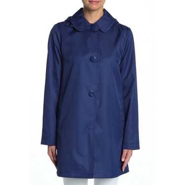 KATE SPADE Blue Swingy A-Line Car Rain Jacket Hood