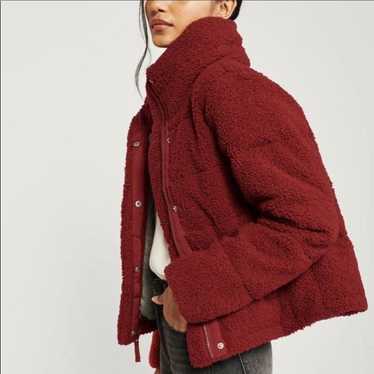 Abercrombie and Fitch Red Cropped Sherpa