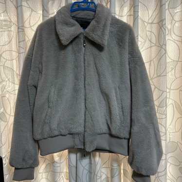 HARE Gray Fur Bomber Jacket