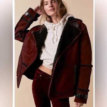 FREE PEOPLE Cassidy Cozy Jacket SUEDE SHERPA size… - image 1