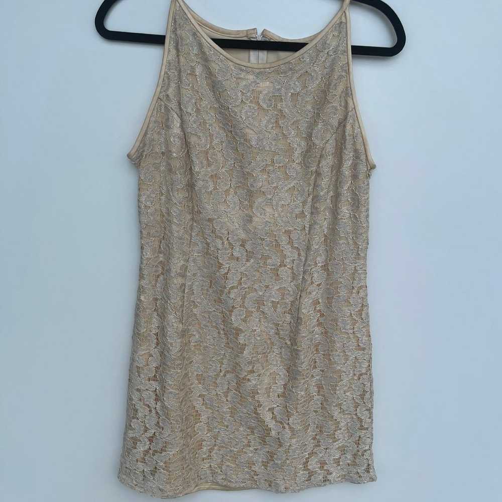 Vintage Gunne Sax Cream Lace Bodycon Short Dress