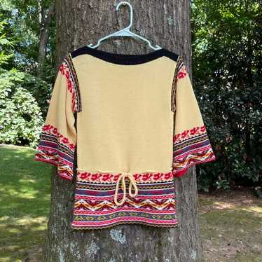 vintage 70s collage knit sweater