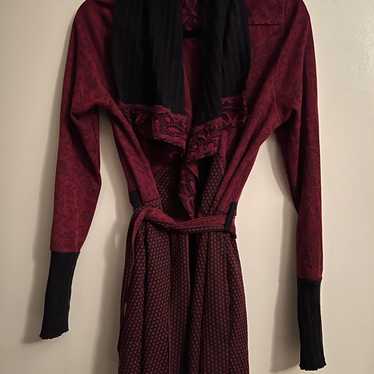 Black and burgundy cardigan