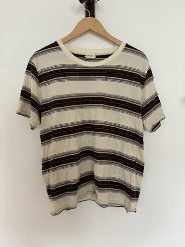 Saint Laurent Paris Linen blend Striped T shirt