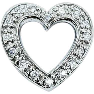 Charming Diamond Heart Pendant in 14k White Gold