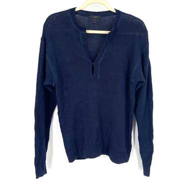 J.Crew 100% Linen Sweater Small Navy Blue