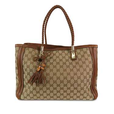 Brown Gucci Medium GG Canvas Bella Tote