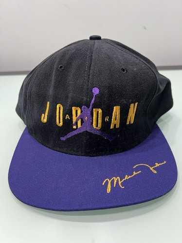 VINTAGE 90s NIKE Jordan’s Restaurant CAP Vintage 90s Nike Air Jordan Black Purple Gold Hat Michael
