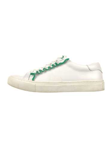 Tory Burch Leather Low Top Sneakers White Rubber T