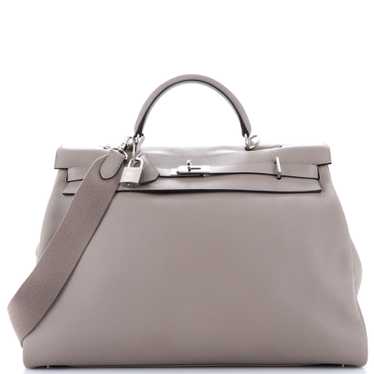 Hermes Kelly Travel Handbag Grey Novillo with Pal… - image 1