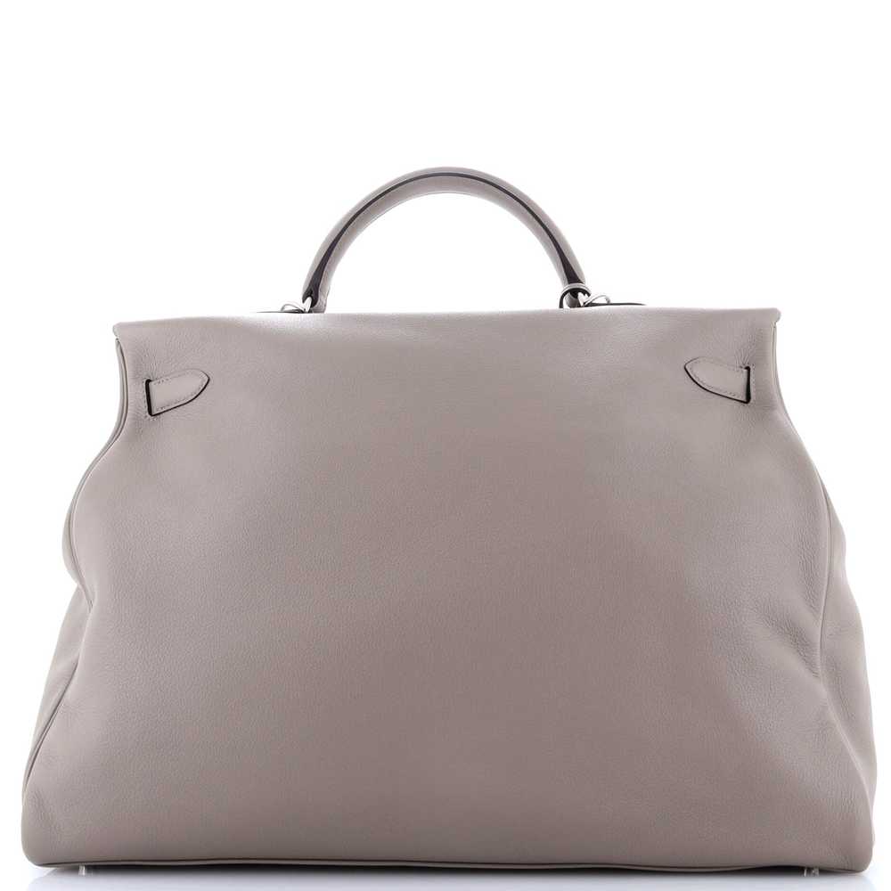 Hermes Kelly Travel Handbag Grey Novillo with Pal… - image 3