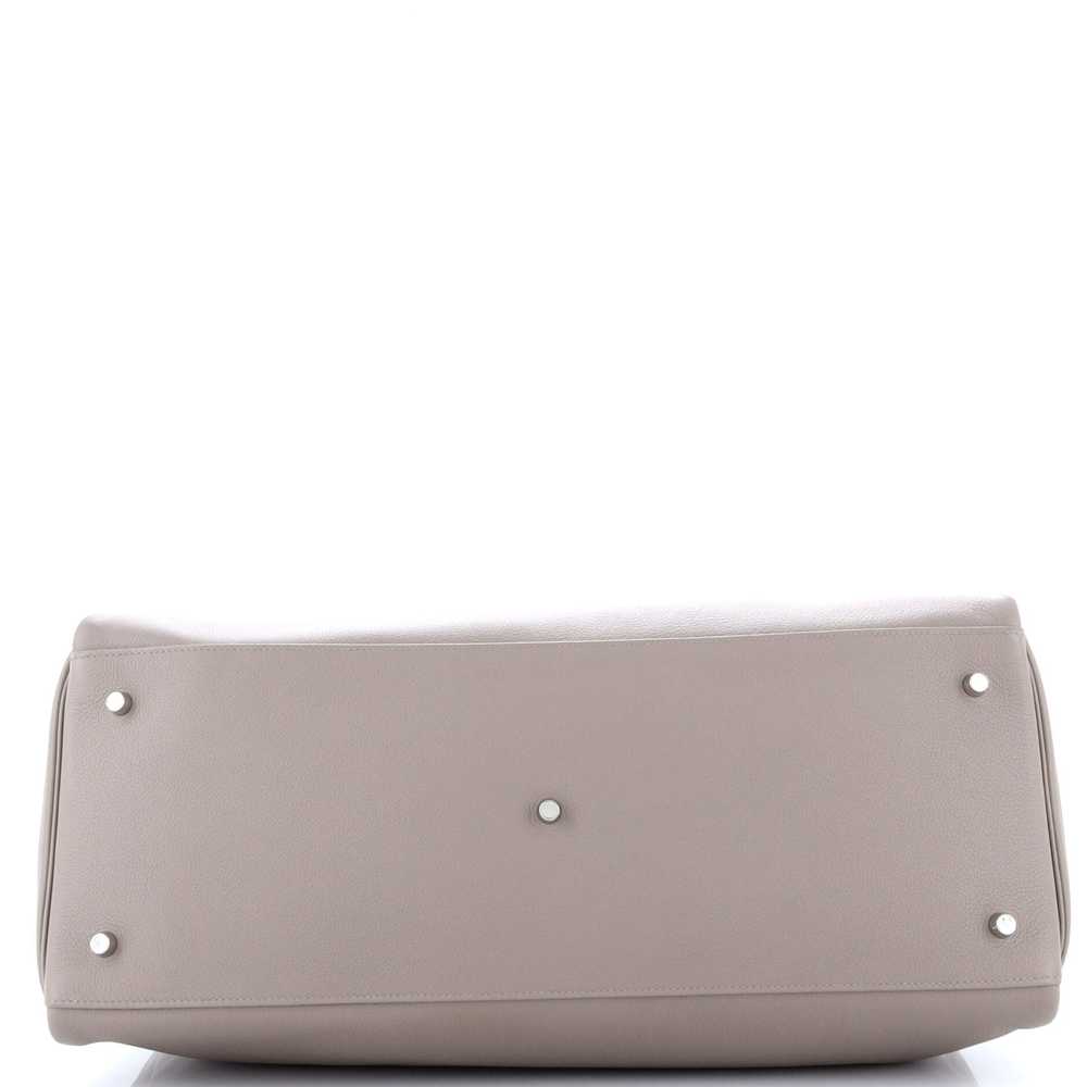 Hermes Kelly Travel Handbag Grey Novillo with Pal… - image 4