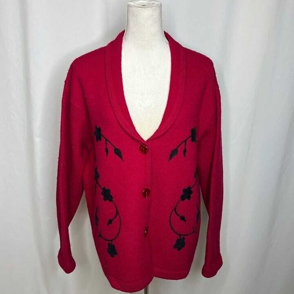 Fern Bratten Vintage 90s Floral Cardigan Sweater … - image 3