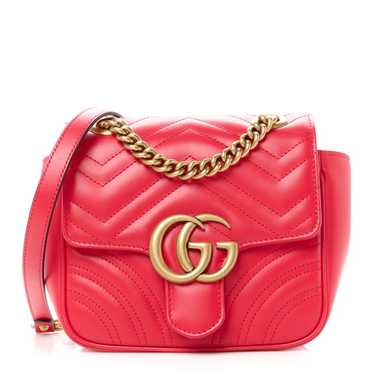 GUCCI Calfskin Matelasse Mini GG Marmont Square Sh