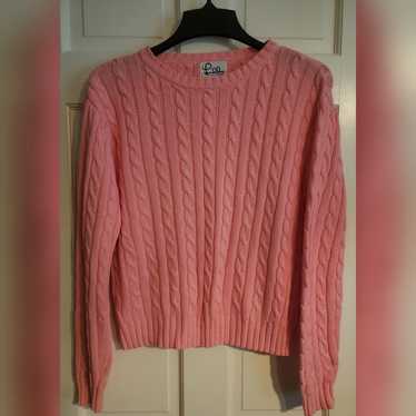 VTG Lilly Pulitzer Cable Knit Sweater Pink M