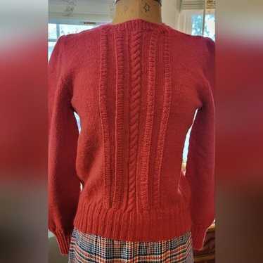 Vintage red handmade knit sweater