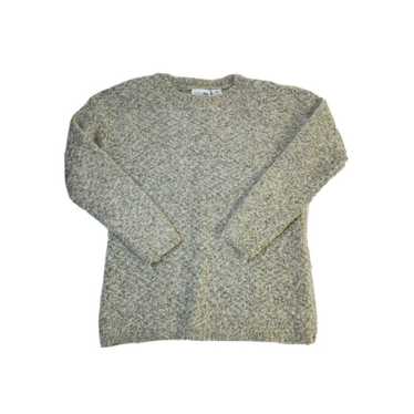 Vintage Fuzzy Mohair Crewneck Sweater Beige Womens