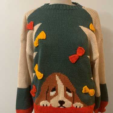 VTG Christmas Puppy Sweater