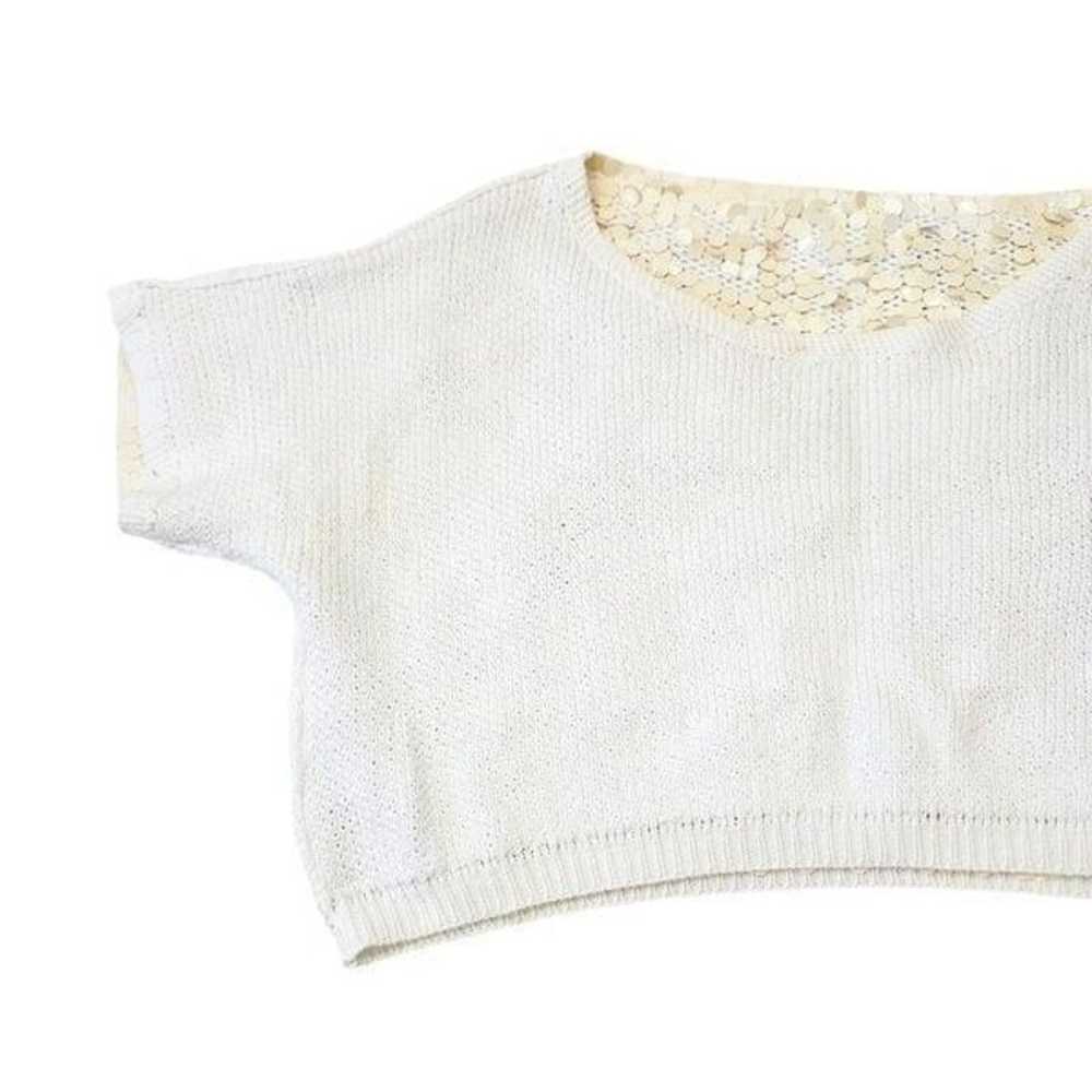 Vintage DKNY 1990s Cotton Paillette Sequined Crop… - image 10