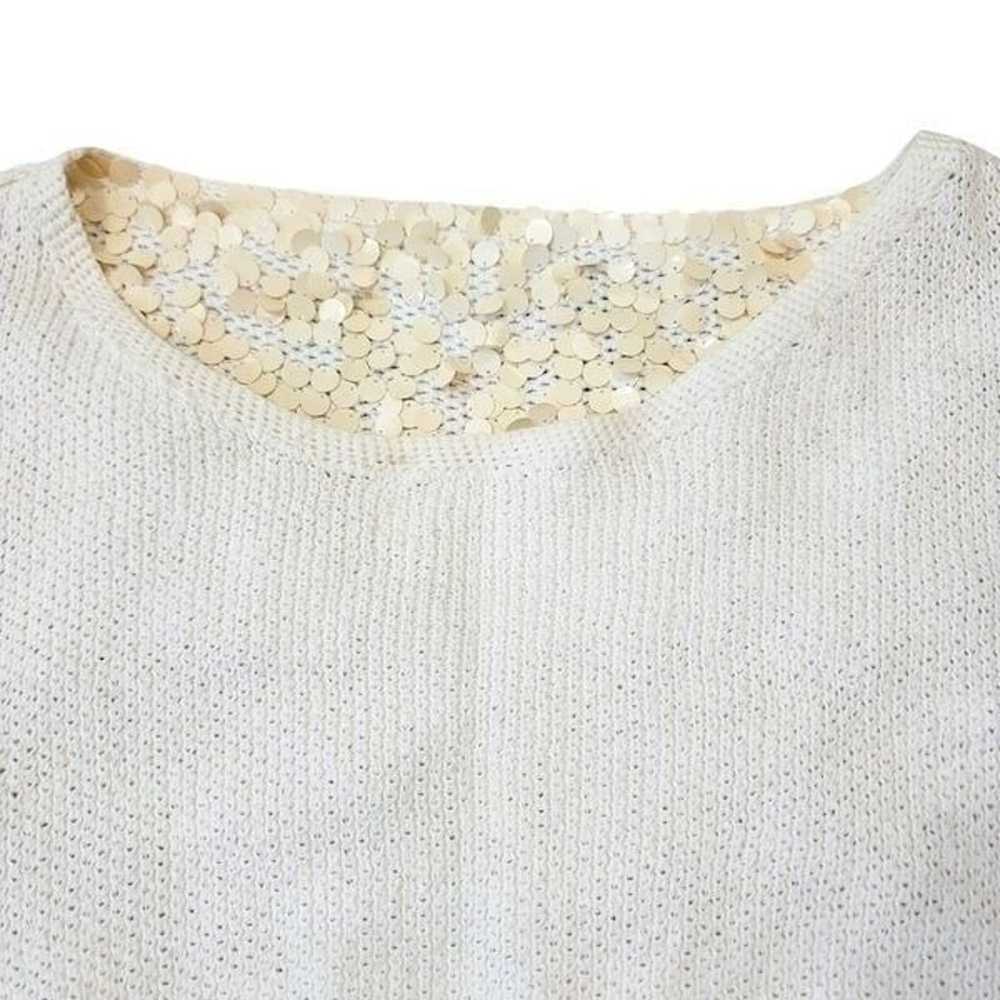 Vintage DKNY 1990s Cotton Paillette Sequined Crop… - image 8