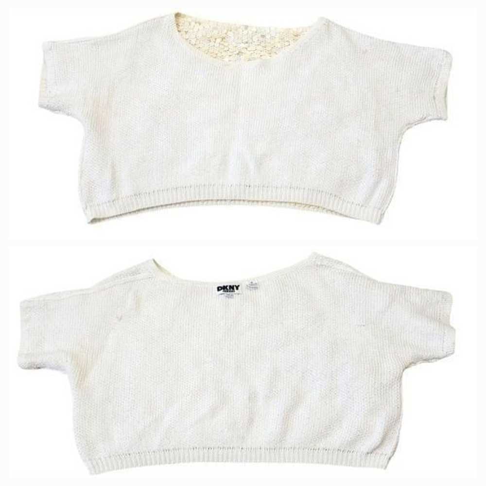 Vintage DKNY 1990s Cotton Paillette Sequined Crop… - image 9