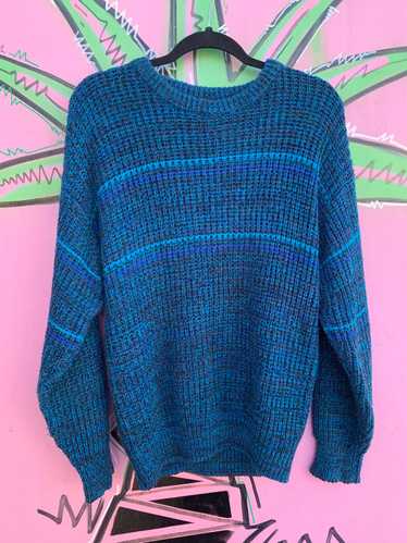 1990S STRIPED MARLED KNIT SWEATER