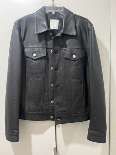 Sandro Sandro Black Leather Trucker Jacket