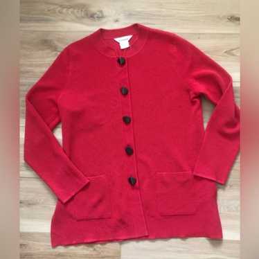 Vintage Misook Red Cardigan L