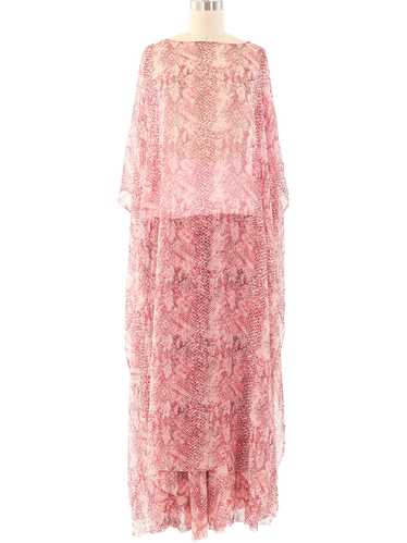 Snake Printed Chiffon Palazzo Ensemble