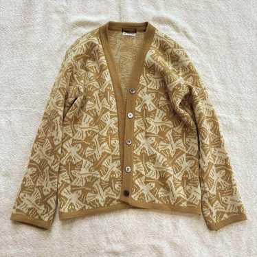YSL カーディガン ロゴ刺繍 アーガイル コットン ボタン刻印 vintage YSL カーディガン ロゴ刺繍 アーガイル コットン ボタン刻印 vintage