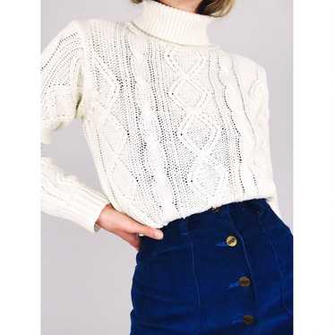 Vintage Cable Knit Turtleneck Sweater