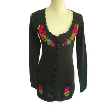 Vintage Betsey Johnson Floral Embroidered Sweater