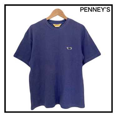 PENNEY'S T-shirt Short Sleeve Blue Fox Embroidery 