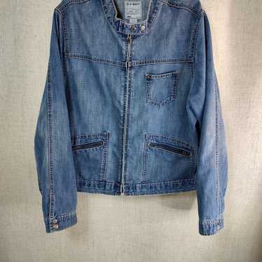 Old Navy Vintage Moto Jean Jacket Coat Full Zip Pl