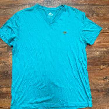 Men's Lacoste Teal Blue Vneck Shirt