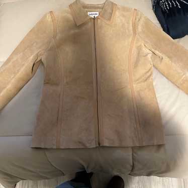 Vintage Cream Leather Jacket