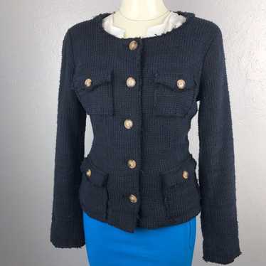 LIZ CLAIBORNE Navy Tweed Jacket Small