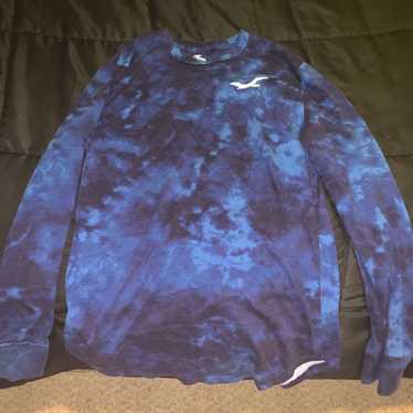 Hollister Tie-Dye Blue Long-Sleeved Shirt