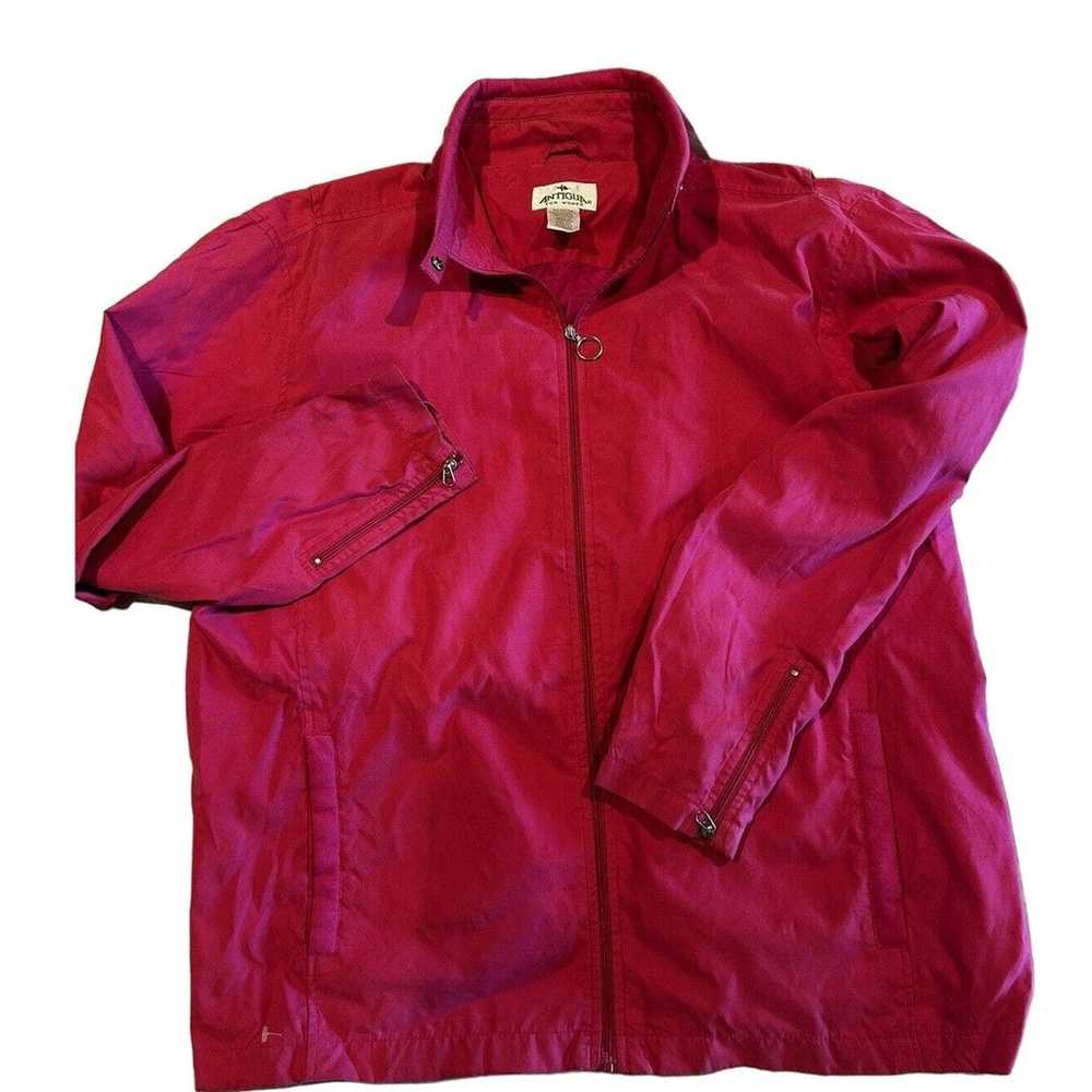 Vtg Antigua for Women Pink Windbreaker Jacket Gol… - image 1